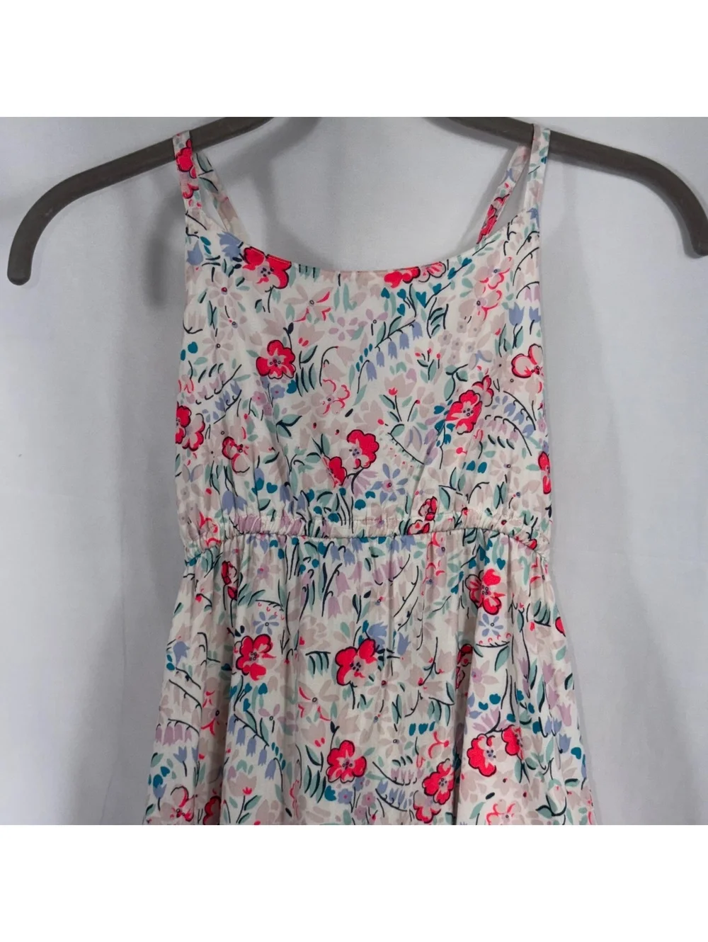 Old Navy Girls Size 8 Floral Maxi Dress Adjustable Straps High Low Hem